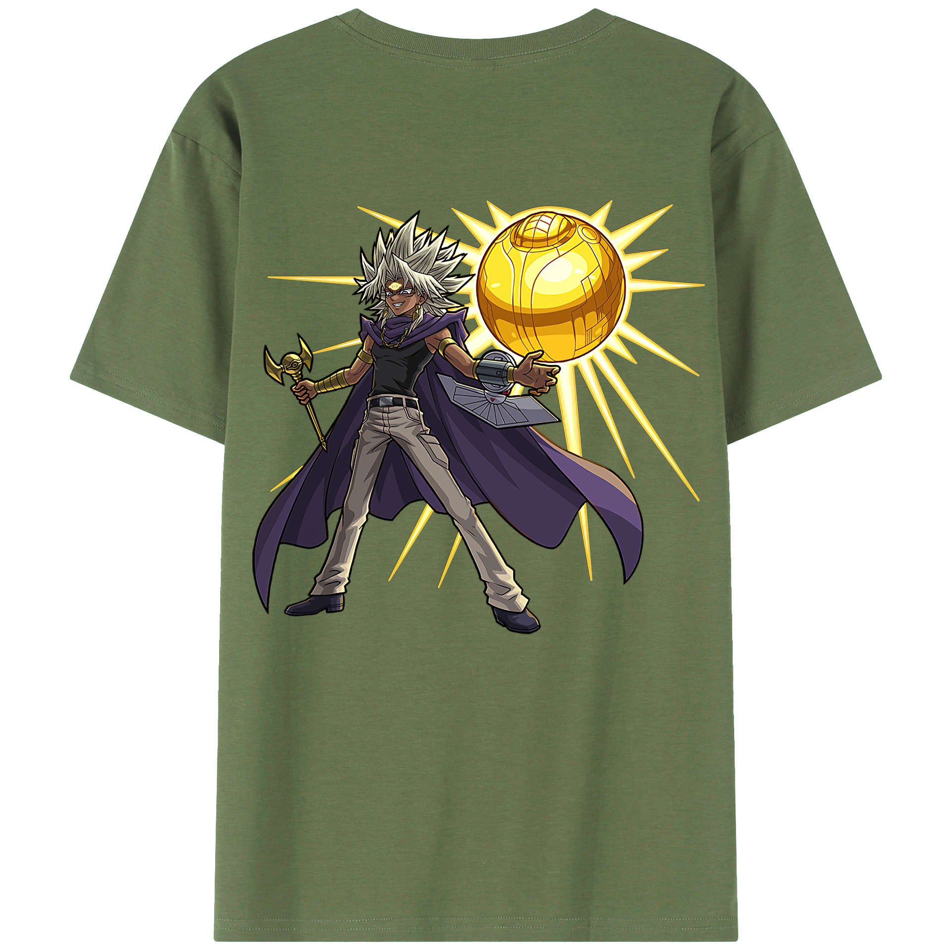 （画像用） 遊☆戯☆王 Yu-Gi-Oh! 綿100％ メンズ半袖Tシャツ（バックプリント） 通気性
